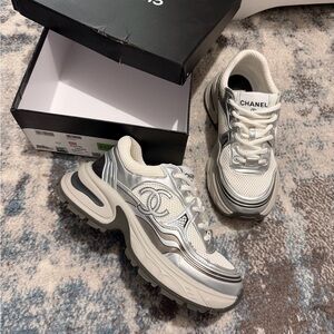 Chanel Silver Sneakers